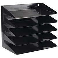 Avery 5-Tier Steel Letter Tray Rack A4/Foolscap Landscape Black -