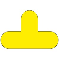 Beaverswood Warehouse T-Shape Floor Signal Markers, PVC With Adhesive Backing, H200mmxW300mm, Yellow, Pack of 10