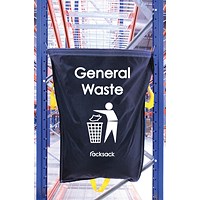 Racksack Hard-wearing and Re-usable General Waste Sack, 160 Litre Capacity, Blue With White Text