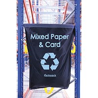 Racksack Hard-wearing and Re-usable Mixed Paper & Card Sack, 160 Litre Capacity, Blue With Blue Text