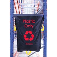 Racksack Hard-wearing and Re-usable Plastic Only Sack, 160 Litre Capacity, Blue With Red Text