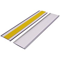 Beaverswood Self-Adhesive Ticket Holders With Card Insert For Shelving and Racking, H38mmxW200mm, Pack of 50