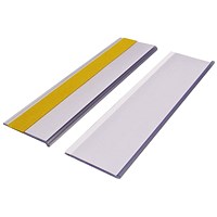 Beaverswood Self-Adhesive Ticket Holders With Card Insert For Shelving and Racking, H54mmxW200mm, Pack of 50