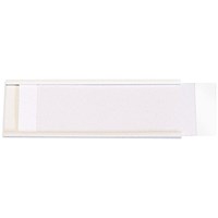 Beaverswood Self-Adhesive PVC Label Holder With Card For Shelving and Racking, H30mmxW80mm, White, Pack of 100 Beaverswood Self-Adhesive PVC Label Holder With Card For Shelving and Racking, H30mmxW80mm, White, Pack of 100