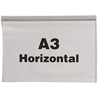 Beaverswood Magnetic Industrial Strength Document Pockets, A3, Horizontal, Clear, Pack of 10