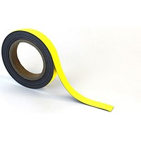 Beaverswood Magnetic Easy Wipe Warehouse Racking Strip, H20mmxW10m, Yellow