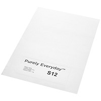 Purely Everyday A4 Single Integrated Label S12 One Integral Hotmelt Label 140 x 60mm White (Pack 1000)