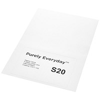 Purely Everyday A4 Single Integrated Label S20 One Integral Hotmelt Label 160 x 105mm White (Pack 1000)