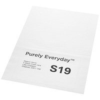 Purely Everyday A4 Single Integrated Label S19 Perforated One Integral Hotmelt Label 160 x 105mm White (Pack 1000)
