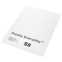 Purely Everyday A4 Single Integrated Label S8 One Integral Hotmelt Label Perforated 190 x 90mm White (Pack 1000)