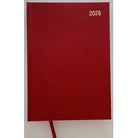 ValueX Desk Diary A5 Day Per Page 2026 Burgundy -