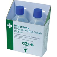 HypaClens Emergency Eye Wash Station Value With 2 x Eyewash Bottles 500ml -