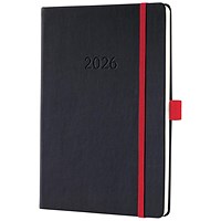 Sigel Conceptum Diary 2026 A5 Week To View Black Red -