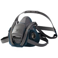 3M 6501Ql Reusable Half Mask, Grey & Blue, Small