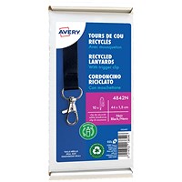 Avery Recycled Lanyard Black with Trigger Clip (Pack 10) - 4842N