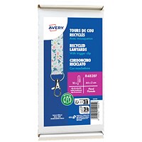 Avery Recycled Floral Pre-Printed Lanyard with 2cm Wide Carabiner (Pack 10) - R4828F