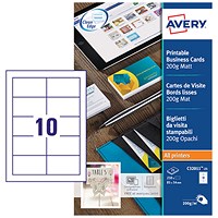 Avery Single-Sided Business Cards Pack 100 / 10 Sheets - Avery Single-Sided Business Cards Pack 100 / 10 Sheets -