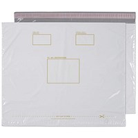 Blake Packaging Envelopes Polypost Polythene Pocket White Peel and Seal 50mu 590x430mm (Pack 100) - PE96/W/100