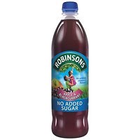 Robinsons No Added Sugar Apple and Blackcurrant Squash 1 Litre (Pack 12) -