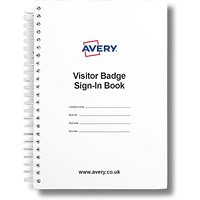 Avery Visitor Badge Sign-In Book Includes 250 Paper Badges (Pack 1 Book + 250 Badges) -