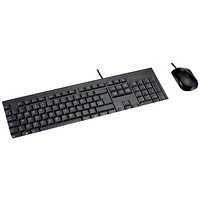 Kensington KM100 EQ Wired Desktop Set Comprising Full-size Keyboard with Ambidextrous Mouse Black -