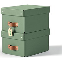 Leitz Puro Storage Box with Lid Small 7L Green 100% Recycled Card Pack of 2 -