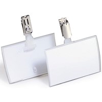 Durable Click Fold Clip Name Tag Badge Holders + Inserts, 54x90mm, Pack of 25 Durable Click Fold Clip Name Tag Badge Holders + Inserts, 54x90mm, Pack of 25
