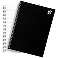 5 Star Hard Cover Wirebound Notebook, A4, Ruled, 160 Pages, Pack of 5