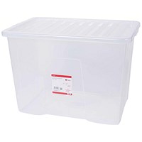 5 Star Storage Box, 96 Litre, Clear, Stackable