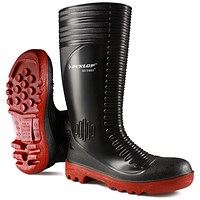 Dunlop Acifort Ribbed Full Safety Wellington Boots, Black, 9 Dunlop Acifort Ribbed Full Safety Wellington Boots, Black, 9
