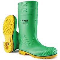 Dunlop Acifort Hazguard Steel Toe Cap Full Safety Wellington Boots, Green, 6