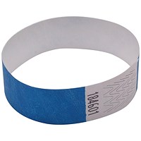 Announce Wrist Bands, 19mm, Blue, Pack of 1000