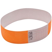 Announce Wrist Bands, 19mm, Orange, Pack of 1000