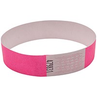 Announce Wrist Bands, 19mm, Pink, Pack of 1000