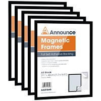 Announce Magnetic Frame A3 Black (Pack of 5)