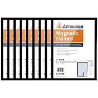 Announce Magnetic Frame, A3, Black, Pack of 10