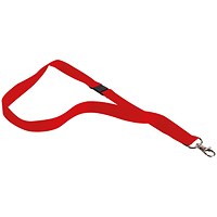 Announce Textile Badge Necklace, 400mm, Red, Pack of 10