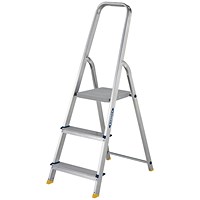 Werner 3 Tread Stepladder with High Handrail Aluminium 7400318L