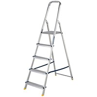 Werner 5 Tread Stepladder with High Handrail Aluminium 7400518L