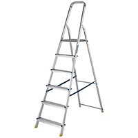 Werner 6 Tread Stepladder with High Handrail Aluminium 7400618L