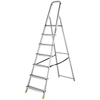 Werner 7 Tread Stepladder with High Handrail Aluminium 7400718L