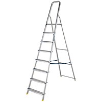 Werner 8 Tread Stepladder with High Handrail Aluminium 7400818L