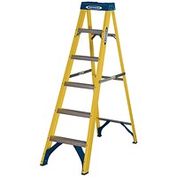 Werner 6 Tread Fibreglass Swingback Stepladder Yellow/Black 7160618