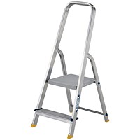 Werner 2 Tread Stepladder with High Handrail Aluminium 7400218L