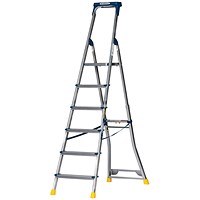 Werner AdjustaStep PRO 6 Tread Stepladder Blue 75077
