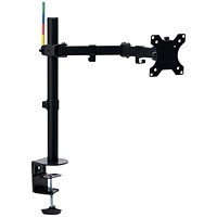 Kensington Smartfit Ergo Deskclamped Single Monitor Arm with Extension, Adjustable Height, Black