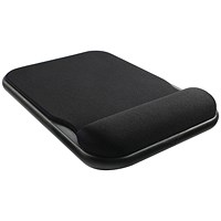 Kensington Height Adjustable Gel Mouse Mat, With Wrist Rest, Black