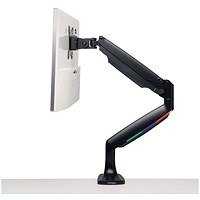 Kensington SmartFit One-Touch Deskclamped Single Monitor Arm, Adjustable Height, Black