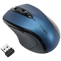 Kensington Pro Fit Mouse, Mid-Size, Optical, Wireless, Blue