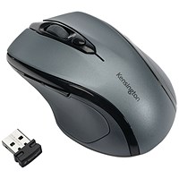 Kensington Pro Fit Mouse, Mid-Size, Optical, Wireless, Graphite Grey